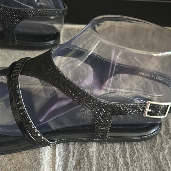 Madeline Black Sandals with Metallic Embellishments - Picture 3 of 6